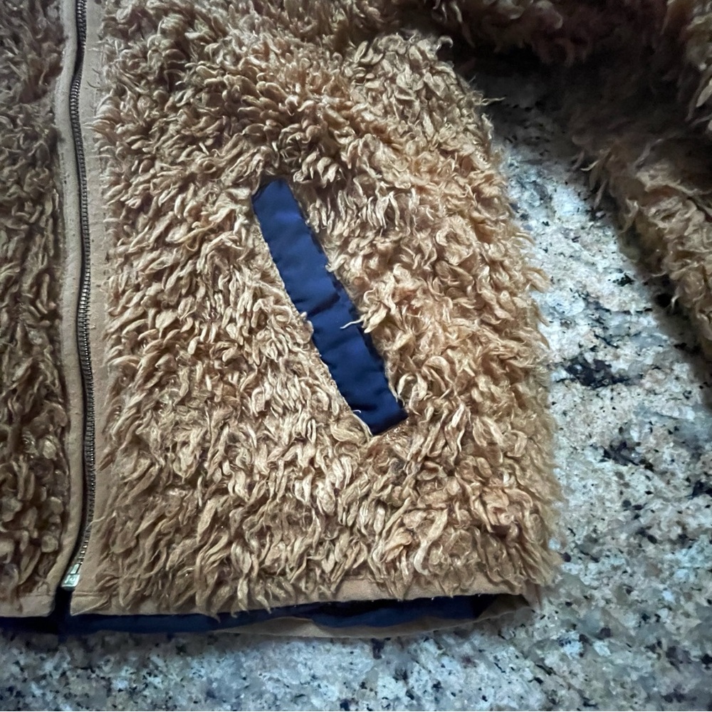 Crewcuts Teddy Bear Full Zip Fuzzy Fleece Brown Jacket, Kids 8 - Picture 4 of 6